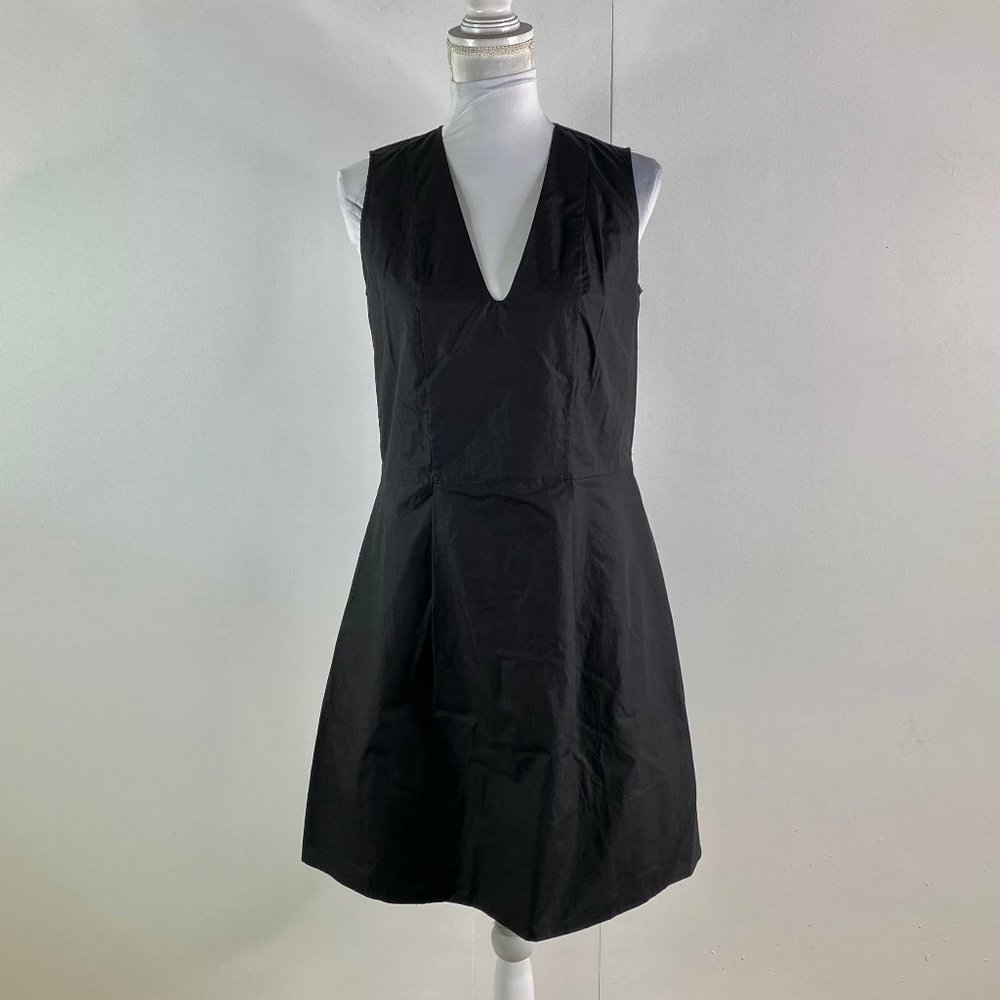 everlane women's black cotton zipper dress SZ 6